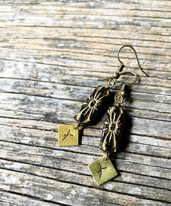 She Dances - art deco beaded drop earrings