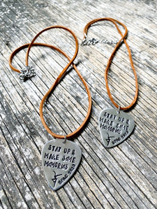 Custom Guitar Pick necklace - aluminum