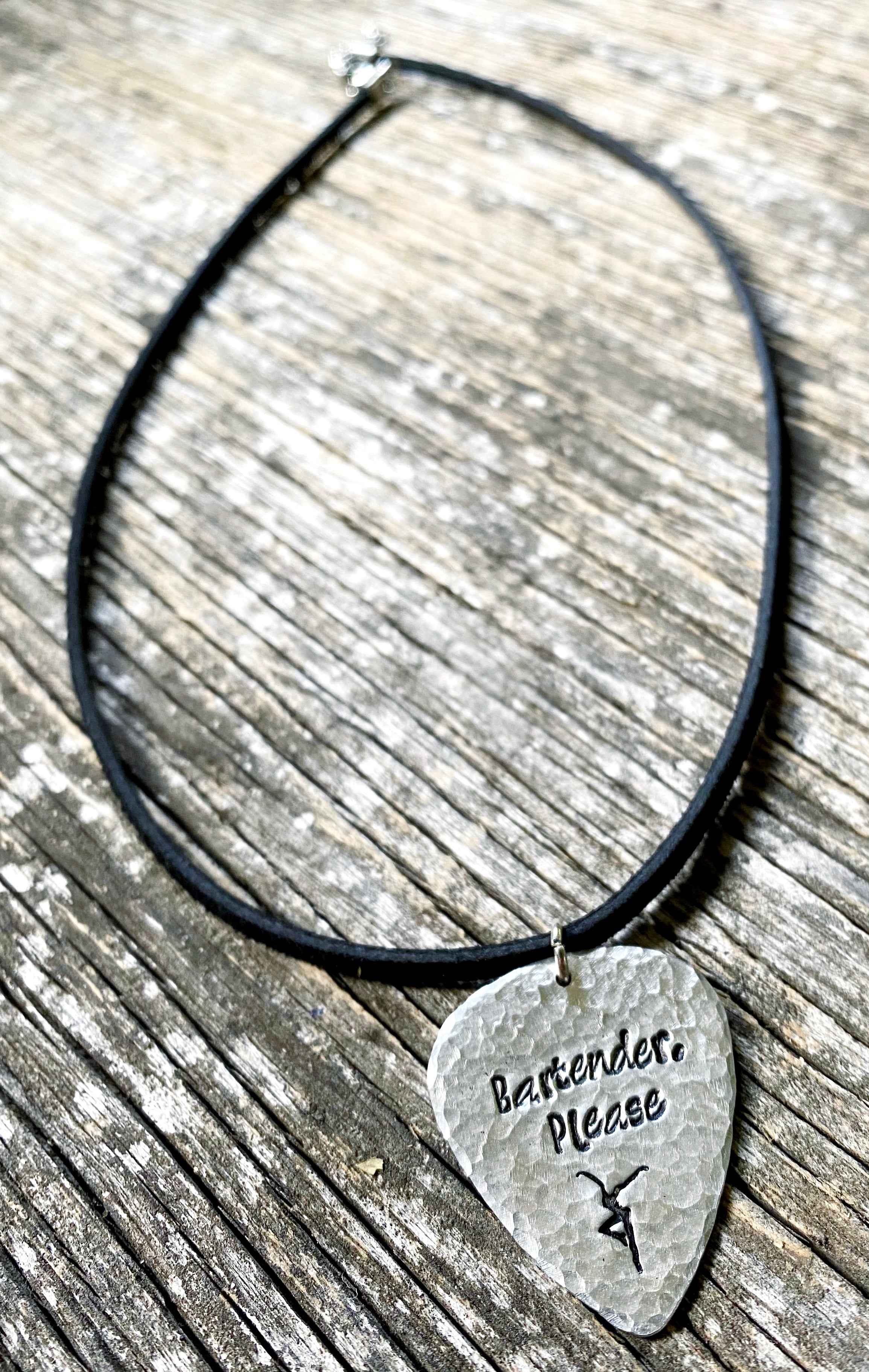 Custom Guitar Pick necklace - aluminum