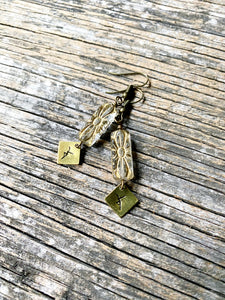 She Dances - art deco beaded drop earrings