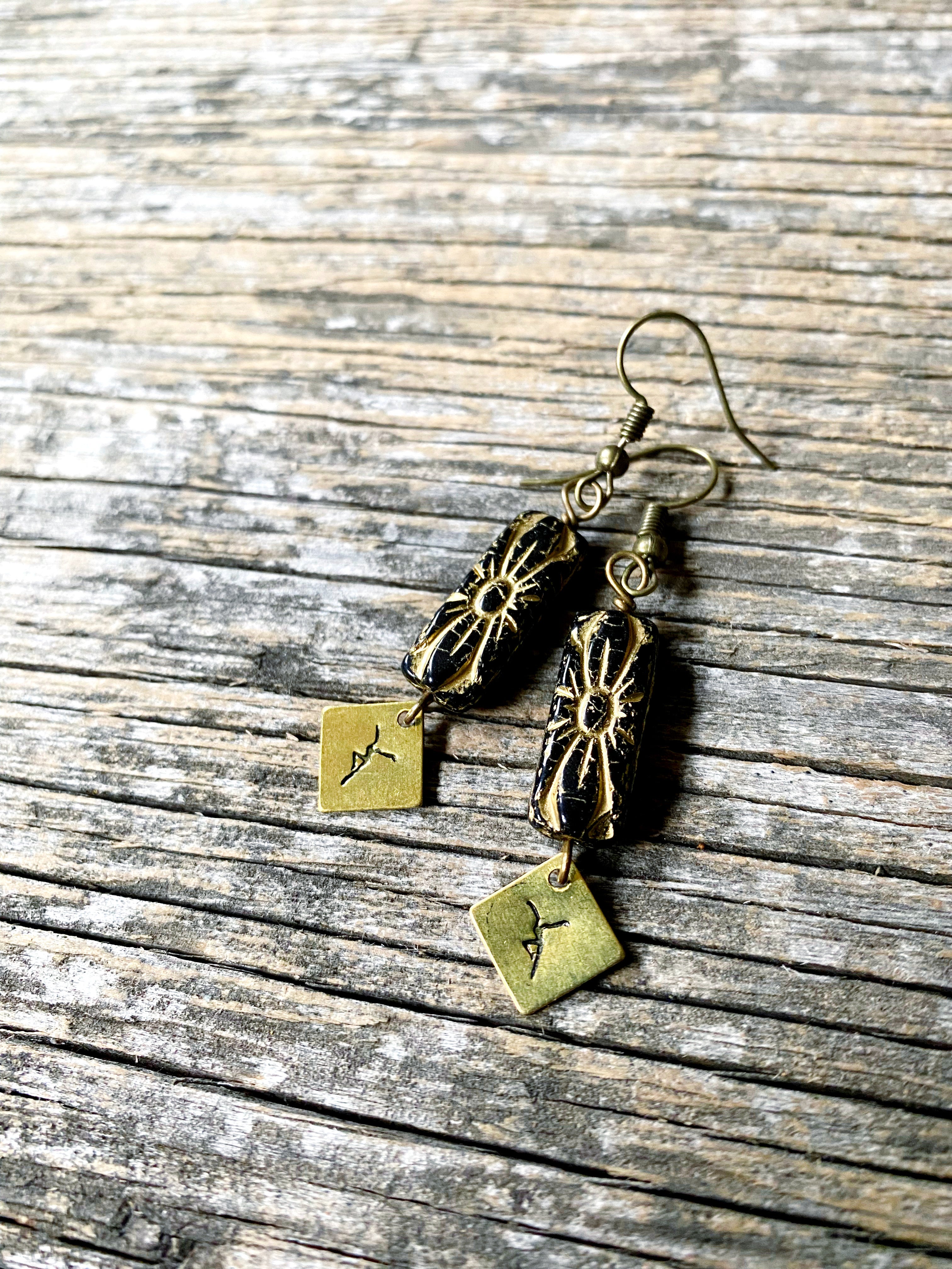 She Dances - art deco beaded drop earrings