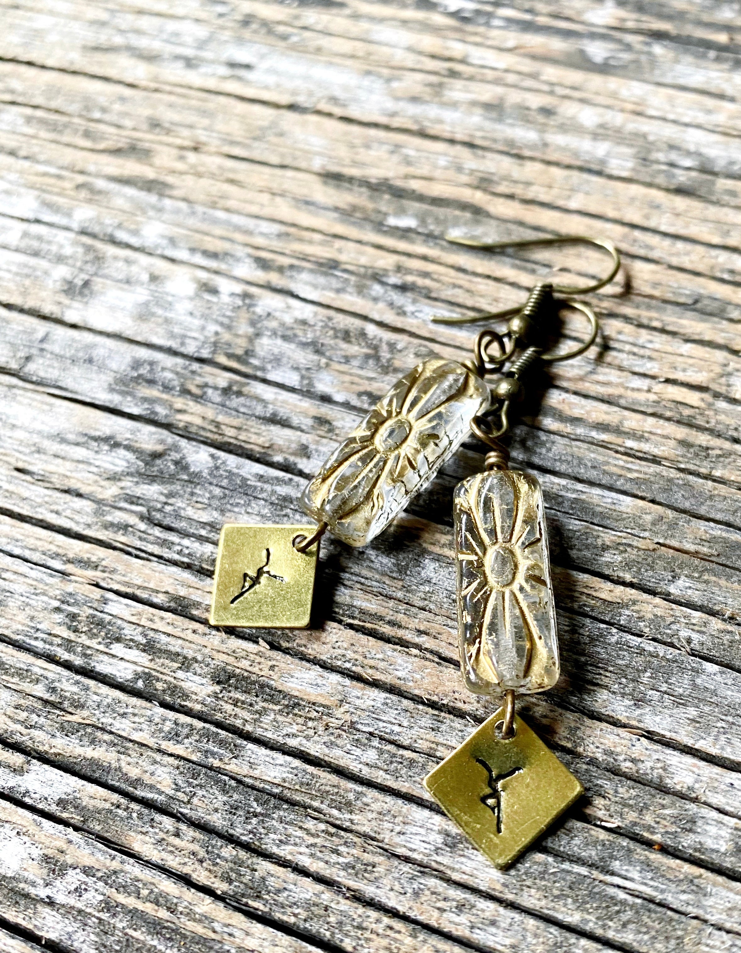 She Dances - art deco beaded drop earrings