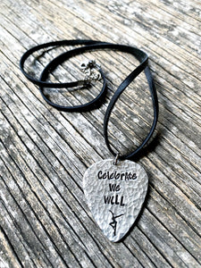 Custom Guitar Pick necklace - aluminum