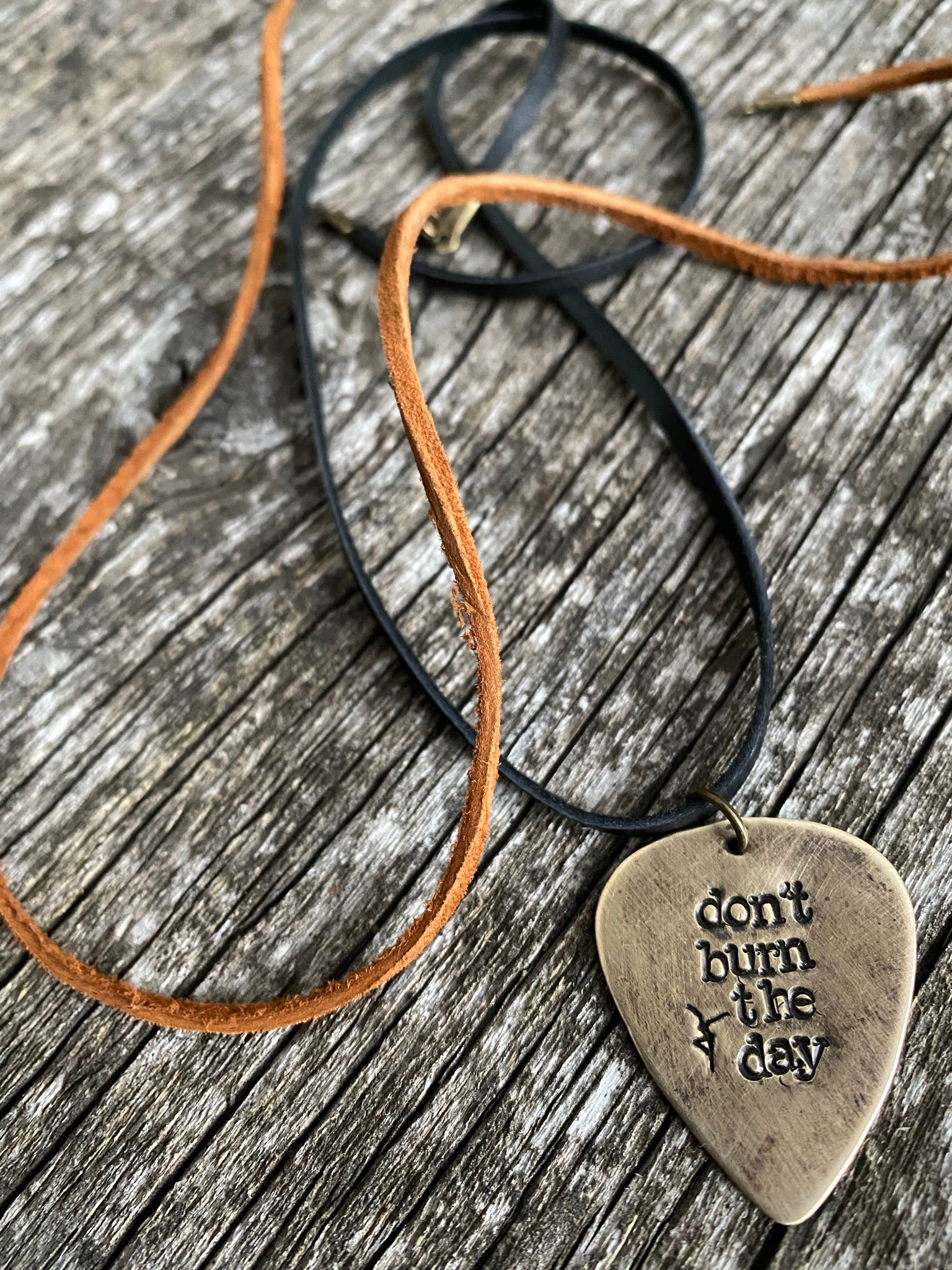 Custom Guitar Pick necklace - bronze